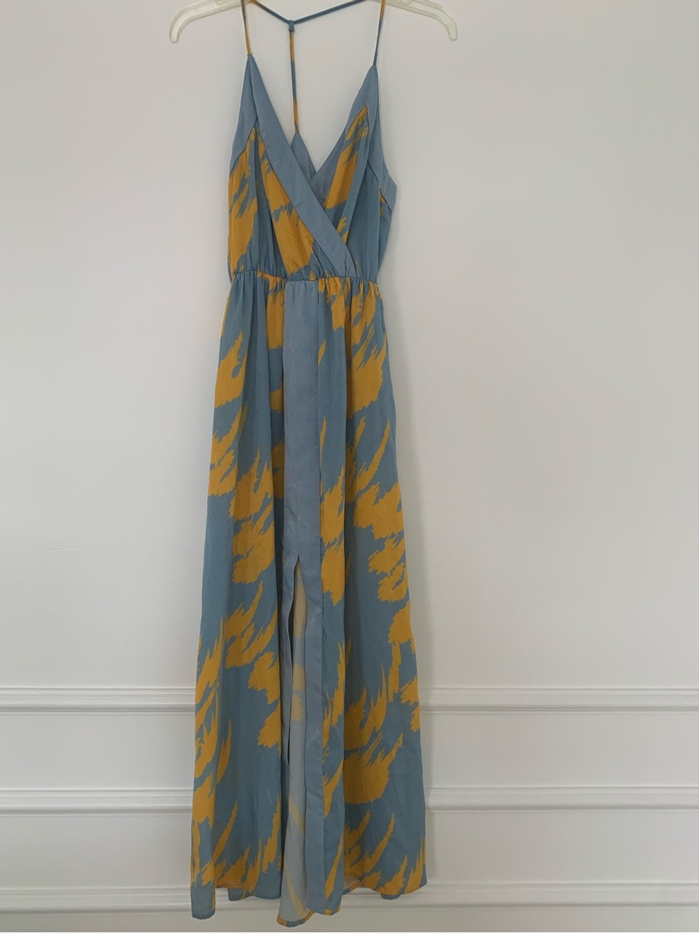 House of Harlow 1960 x Revolve.  Light Blue & Mustard Printed Maxi Dress, XXS.